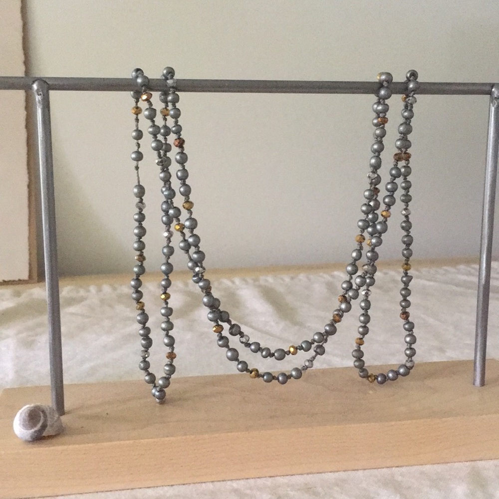 Silver and gold beaded necklace